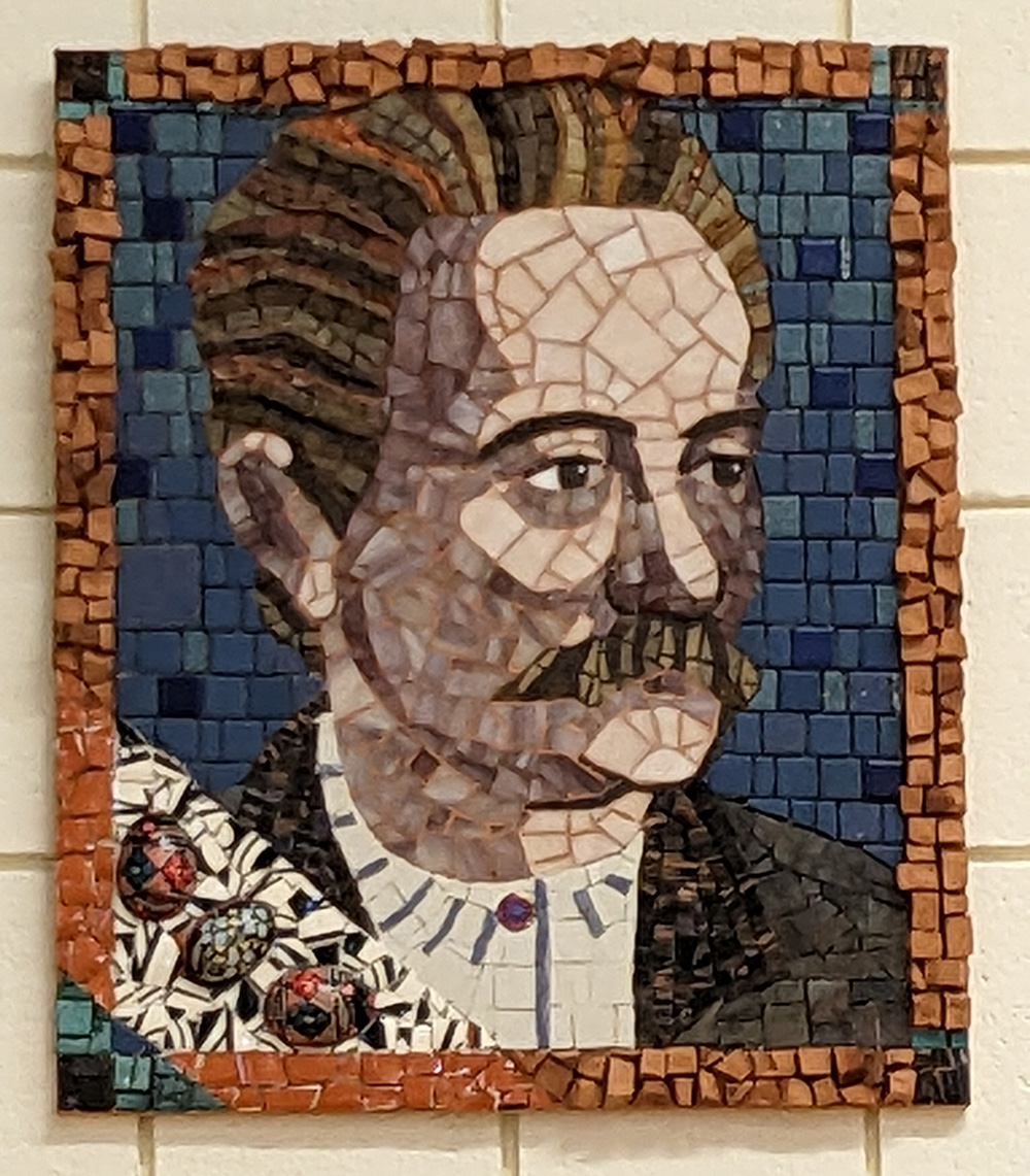 Mosaic of Ukrainian Writer Ivan Franko made posible by a grant from the SJLF to the "Ukrainian Writers Mosaic Portrait" project organized by the Ukrainian Women's Association of Canada St John's Branch